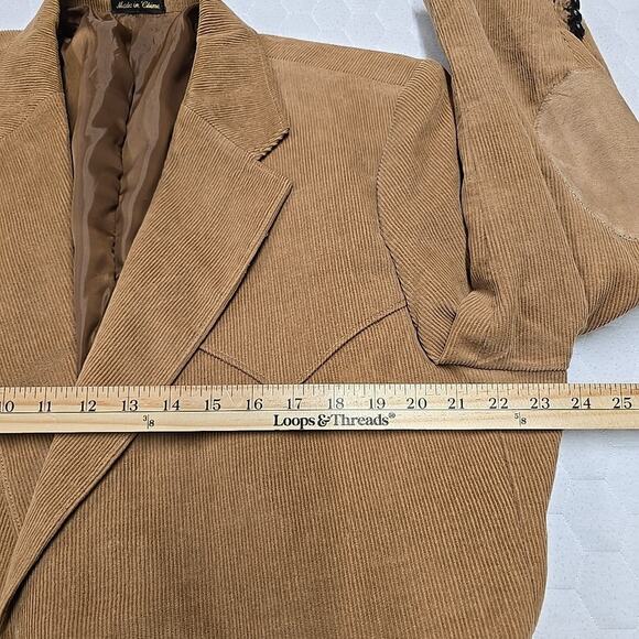 Circle S Blazer Mens 50R Brown Corduroy Elbow Patch Cowboy Western Ranch Wear TX - Picture 8 of 11